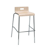 Pedestal Bistro Table With Four Natural Jive Series Barstools, Round, 36" Dia X 41h, Designer White, Ships In 4-6 Bus Days