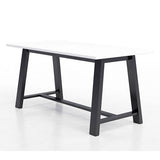 Midtown Dining Table With Four Lime Green Kool Series Chairs, 36 X 72 X 30, Designer White, Ships In 4-6 Business Days
