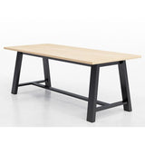 Midtown Dining Table With Four Black Kool Series Chairs, 36 X 72 X 30, Kensington Maple, Ships In 4-6 Business Days