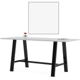 Midtown Bistro Dining Table With Four Lime Green Kool Barstools, 36 X 72 X 41, Designer White, Ships In 4-6 Business Days