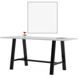 Midtown Bistro Dining Table With Four Coral Kool Barstools, 36 X 72 X 41, Designer White, Ships In 4-6 Business Days