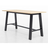Midtown Bistro Dining Table With Four Burgundy Kool Barstools, 36 X 72 X 41, Kensington Maple, Ships In 4-6 Business Days