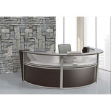 Reception Desk With Polycarbonate, 72 X 32 X 46, Mocha, Ships In 1-3 Business Days