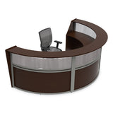 Reception Desk With Polycarbonate, 72 X 32 X 46, Mocha, Ships In 1-3 Business Days