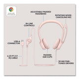H390 Binaural Over The Head Headset, Rose