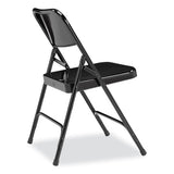 200 Series Premium All-steel Double Hinge Folding Chair, Supports 500 Lb, 17.25" Seat Ht, Black, 4/ct, Ships In 1-3 Bus Days