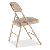 2200 Series Deluxe Fabric Upholstered Dual-hinge Premium Folding Chair, Supports 500lb, Cafe Beige,4/ct,ships In 1-3 Bus Days