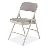 2200 Series Fabric Dual-hinge Premium Folding Chair, Supports 500lb,greystone Seat/back,gray Base,4/ct, Ships In 1-3 Bus Days