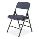 2300 Series Deluxe Fabric Upholstered Triple Brace Folding Chair, Supports 500 Lb, Imperial Blue, 4/ct, Ships In 1-3 Bus Days