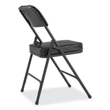 3200 Series 2" Vinyl Upholstered Double Hinge Folding Chair, Supports 300lb, 18.5" Seat Ht, Black, 2/ct,ships In 1-3 Bus Days