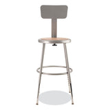 6200 Series 19"-27" Height Adjustable Hd Stool W/backrest, Supports 500 Lb, Brown Seat, Gray Back/base, Ships In 1-3 Bus Days