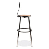 6200 Series 25"-33" Height Adj Heavy Duty Stool With Backrest, Supports 500 Lb, Brown Seat, Black Base, Ships In 1-3 Bus Days