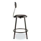 6400 Series Heavy Duty Vinyl Padded Stool W/backrest, Supports 300lb, 24" Seat Ht, Black Seat/back/base,ships In 1-3 Bus Days