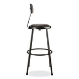 6400 Series Heavy Duty Vinyl Padded Stool W/backrest, Supports 300lb, 30" Seat Ht, Black Seat/back/base,ships In 1-3 Bus Days