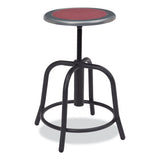 6800 Series Height Adj Metal Seat Stool, Supports 300 Lb, 18"-24" Seat Ht, Burgundy Seat, Black Base, Ships In 1-3 Bus Days