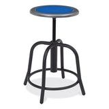 6800 Series Height Adj Metal Seat Stool, Supports 300 Lb, 18"-24" Seat Ht, Persian Blue Seat/black Base,ships In 1-3 Bus Days