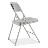 800 Series Premium Plastic Folding Chair, Supports 500 Lb, 18" Seat Ht, Gray Seat/back, Gray Base, 4/ct,ships In 1-3 Bus Days