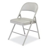 950 Series Vinyl Padded Steel Folding Chair, Supports Up To 250 Lb, 17.75" Seat Height, Gray, 4/carton, Ships In 1-3 Bus Days