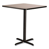 Cafe Table, 36w X 36d X 42h, Square Top/x-base, Gray Nebula Top, Black Base, Ships In 1-3 Business Days