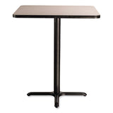 Cafe Table, 36w X 36d X 30h, Square Top/x-base, Gray Nebula Top, Black Base, Ships In 1-3 Business Days