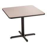 Cafe Table, 36w X 36d X 30h, Square Top/x-base, Gray Nebula Top, Black Base, Ships In 1-3 Business Days