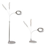 2-in-1 Led Magnifier Floor And Table Light, 39.5" High, Silver/white, Ships In 1-3 Business Days