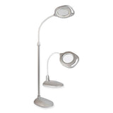 2-in-1 Led Magnifier Floor And Table Light, 39.5" High, Silver/white, Ships In 1-3 Business Days