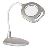 2-in-1 Led Magnifier Floor And Table Light, 39.5" High, Silver/white, Ships In 1-3 Business Days