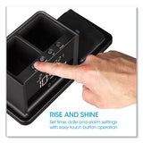 Desktop Organizer W/led Alarm Clock/device Charger, 2 Compartments, 10.68 X 4.88 X 4.32, Black, Plastic,ships In 1-3 Bus Days