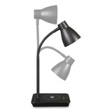 Wellness Series Infuse Led Desk Lamp With Wireless And Usb Charging, 15.5" High, Black, Ships In 1-3 Business Days