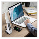 Wellness Series Sanitizing Thrive Led Desk Lamp With Clock, 10" To 18.75", White, Ships In 1-3 Business Days