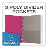 Three-subject Notebook, 3 Subject, College Rule, Randomly Assorted Cover Color, (150) 11 X 9 Sheets