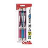 Energel Rtx Gel Pen, Retractable, Medium 0.7 Mm, Assorted Pastel Ink And Barrel Colors, 3/pack