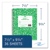 Wirebound Composition Book, 1 Subject, Manuscript Format, Green Cover, (36) 9.75 X 7.5 Sheet, 48/ct, Ships In 4-6 Bus Days