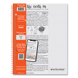 Whitelines Notebook, Quadrille Rule, (5 Sq/in), Gray/orange Cover, (70) 11 X 8.5 Sheets, 12/ct, Ships In 4-6 Business Days