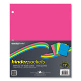 Binder Pocket, 9 W X 11 H, Assorted Colors, 144/carton, Ships In 4-6 Business Days