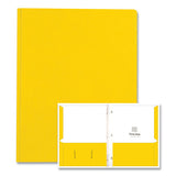 Pocket Folder With 3 Fasteners, 0.5" Capacity, 11 X 8.5, Yellow, 25/box, 10 Boxes/carton, Ships In 4-6 Business Days