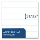 Writing Tablet, Wide/legal Rule, 100 White 6 X 9 Sheets, 48/carton, Ships In 4-6 Business Days