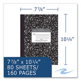 Hardcover Marble Composition Book, Unruled, Black Marble Cover, (80) 10.25 X 7.88 Sheets, 24/ct, Ships In 4-6 Business Days