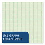 Engineer Pad, (0.5" Margins), Quad Rule (5 Sq/in, 1 Sq/in) 100 Lt Green 8.5x11 Sheets/pad, 24/ct, Ships In 4-6 Business Days