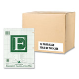 Engineer Pad, (0.5" Margins), Quad Rule (5 Sq/in, 1 Sq/in), 200 Lt Green 8.5x11 Sheets/pad, 12/ct, Ships In 4-6 Business Days
