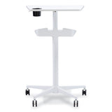 Vum Mobile Workstation, 30.75" X 22.28" X 36.12" To 48.25", White, Ships In 1-3 Business Days