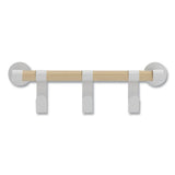 Resi Coat Wall Rack, 3 Hook, 19.75w X 4.25d X 6h, White, Ships In 1-3 Business Days