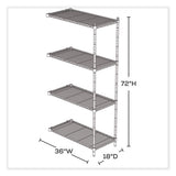 Industrial Add-on Unit, Four-shelf, 36w X 18d X 72h, Steel, Black, Ships In 1-3 Business Days