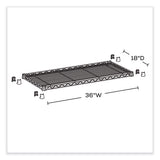 Industrial Extra Shelf Pack, 36w X 18d X 1.5h Steel. Black, 2/pack, Ships In 1-3 Business Days