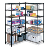 Industrial Add-on Unit, Four-shelf, 36w X 24d X 72h, Steel, Black, Ships In 1-3 Business Days
