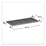 Industrial Extra Shelf Pack, 48w X 18d X 1.5h, Steel, Black, 2/pack