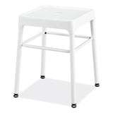 Steel Guestbistro Stool, Backless, Supports Up To 250 Lb, 18" Seat Height, White Seat, White Base, Ships In 1-3 Business Days