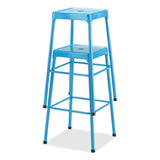 Steel Bar Stool, Backless, Supports Up To 275 Lb, 29" Seat Height, Babyblue Seat, Babyblue Base, Ships In 1-3 Business Days