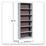 Valuemate Economy Bookcase, Six-shelf, 31.75w X 13.5d X 80h, Gray, Ships In 1-3 Business Days
